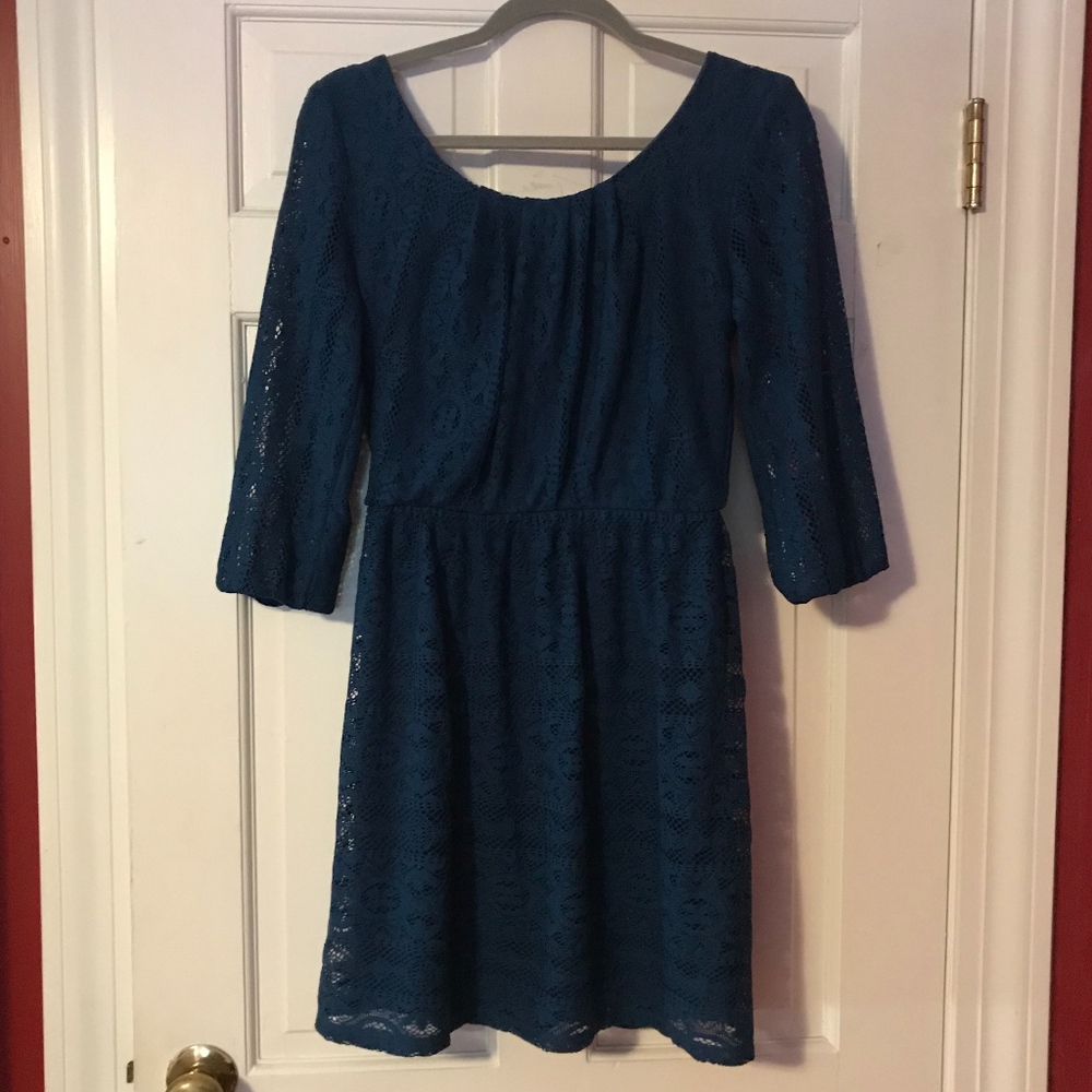 Blue lace dress